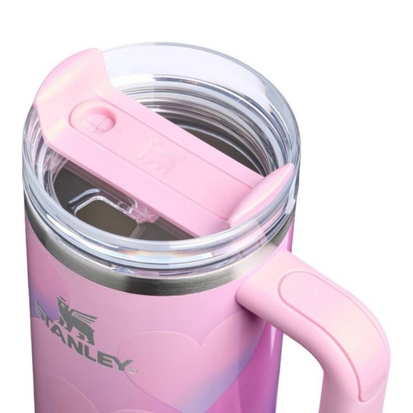 2026 Valentine’s Stanley Pink and Purple Heart Tumbler with Straw 30oz - Picture 3 of 4